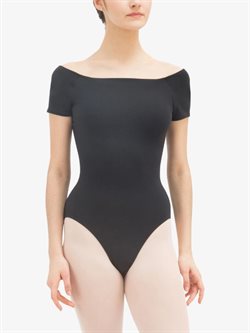 Sort gymnastikdragt med korte ærmer fra Repetto